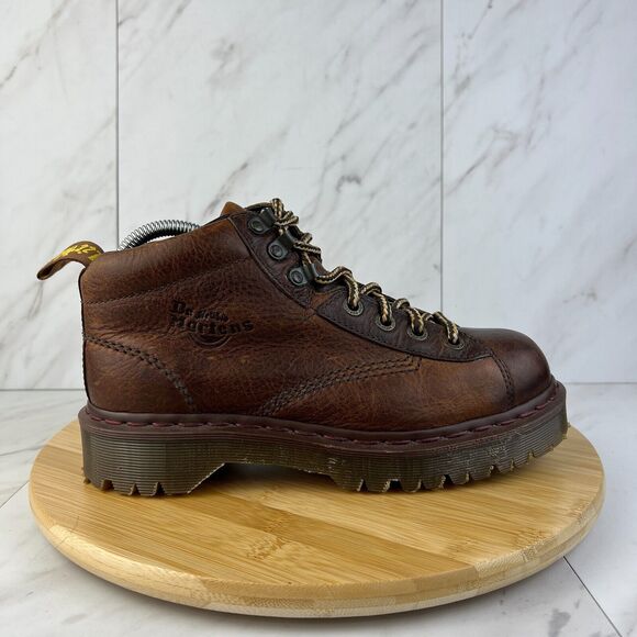 Dr. Doc Martens 8287 Made In England Mens Size 7 Brown Leather Work Boots Shoes - Picture 1 of 8